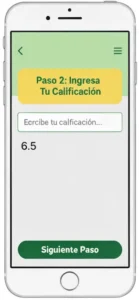 Paso 2 Ingresa Tu Calificación