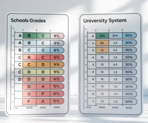 1. Escalas de Calificación en Escuelas vs. Universidades