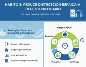 Hábito 5 Reducir distracciones en el estudio diario
