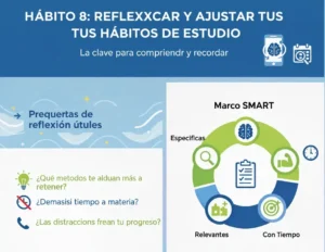 Hábito 8 Reflexionar y ajustar tus hábitos de estudio
