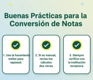 Buenas Prácticas para la Conversión de Notas