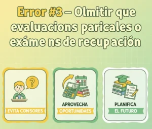 Error #3 – Omitir evaluaciones parciales o exámenes de recuperación