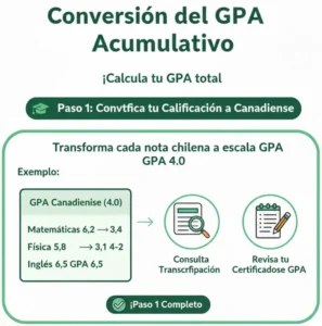 Paso 1: Convierte las Calificaciones Chilenas a GPA Canadiense