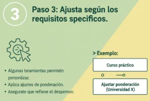 Paso 3 Ajusta según los requisitos específicos