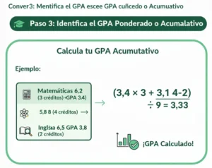 Paso 3 Calcula el GPA Ponderado o Acumulativo