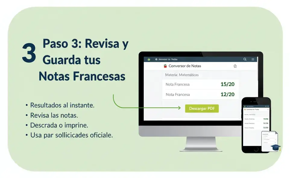 Paso 3 Revisa y Guarda tus Notas Francesas