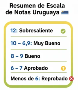 Resumen de la Escala de Notas Uruguaya