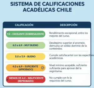 Resumen del Sistema de Calificaciones Académicas en Chile