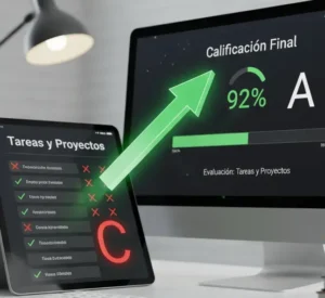 Impacto de la evaluación de tareas y proyectos en la calificación final