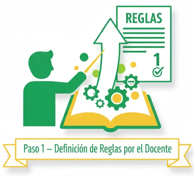 Paso 1 — Definición de reglas por el docente