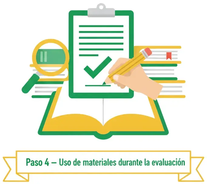 Paso 4 — Uso de materiales durante la evaluación