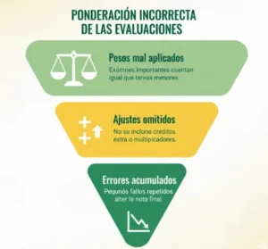 2. Ponderación incorrecta de las evaluaciones