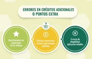 3. Errores en créditos adicionales o puntos extra