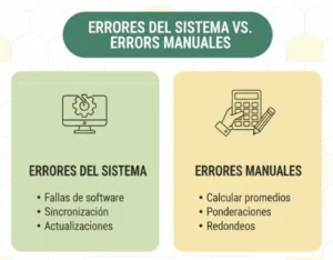 4. Errores del sistema vs. errores manuales