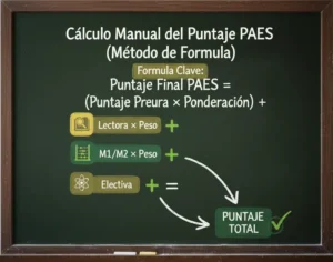 Cálculo Manual del Puntaje PAES (Método de Fórmula)