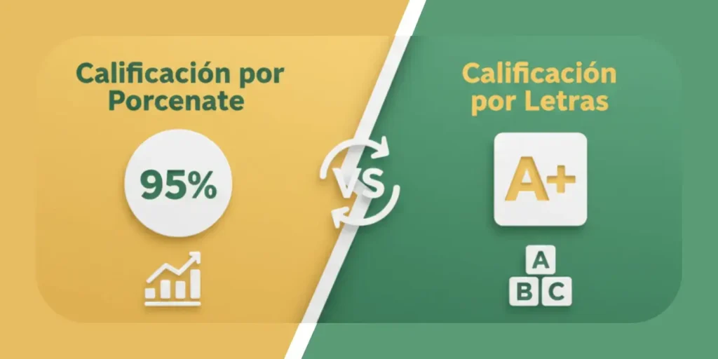 Calificación por Porcentaje vs Calificación por Letras