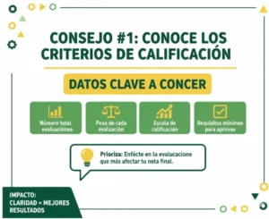 Consejo #1 Conoce los criterios de calificación antes de comenzar