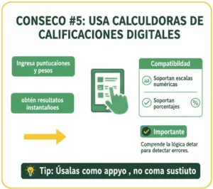 Consejo #5 Aprovecha las calculadoras de calificaciones digitales