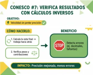 Consejo #7 Verifica los resultados con cálculos inversos