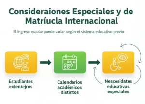 Consideraciones Especiales y de Matrícula Internacional