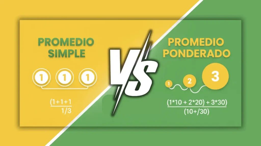 Diferencia entre el Promedio Simple y el Promedio Ponderado