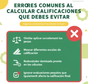 Errores comunes al calcular calificaciones que debes evitar
