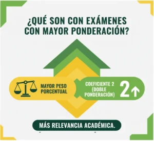 Exámenes con mayor ponderación