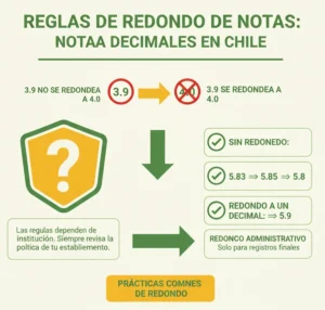 Reglas de Redondeo de Notas Decimales en Chile
