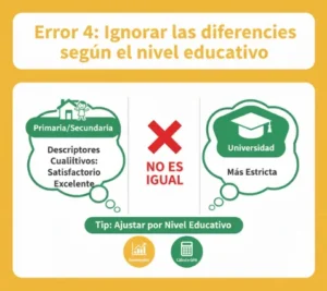 Error 4 Ignorar las diferencias según el nivel educativo