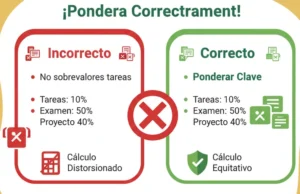 Error 9 Ignorar los sistemas de ponderación de notas