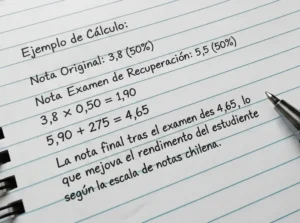 Exámenes de Repetición o Notas de Recuperación Ejemplo de Cálculo