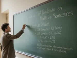 GPA Ponderado en Múltiples Semestres Ejemplo de Cálculo