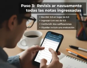 Paso 3 Revisar Nuevamente Todas Las Notas Ingresadas