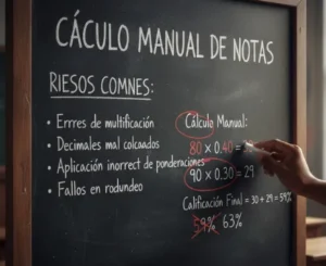 Precisión en Cálculo Manual de Notas