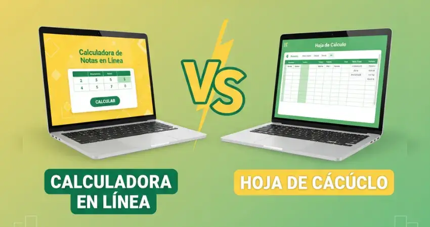 Calculadora en Línea vs Hoja de Cálculo para Calcular Notas: ¿Cuál Deberías Usar?