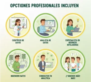 Ciencia de Datos y Analítica de Big Data Opciones profesionales incluyen