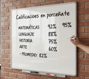 3. Calificaciones en porcentaje