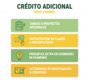 Los tipos más comunes de crédito adicional incluyen