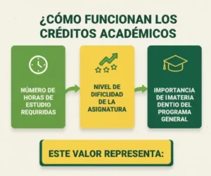 ¿Cómo funcionan los créditos académicos en un sistema de calificación?