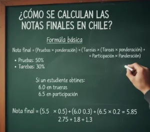 ¿Cómo se calculan las notas finales en Chile?
