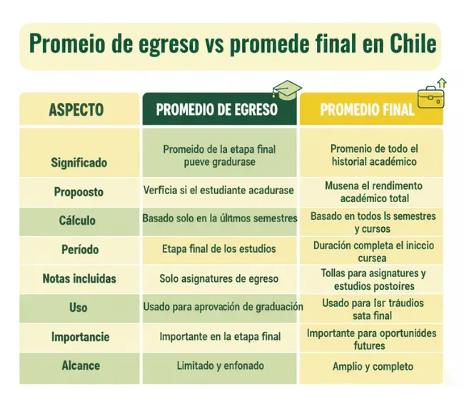 Diferencia clave entre promedio de egreso y promedio final