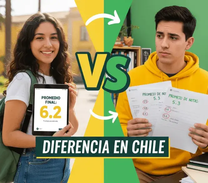 Diferencia en el propósito promedio final vs promedio de notas