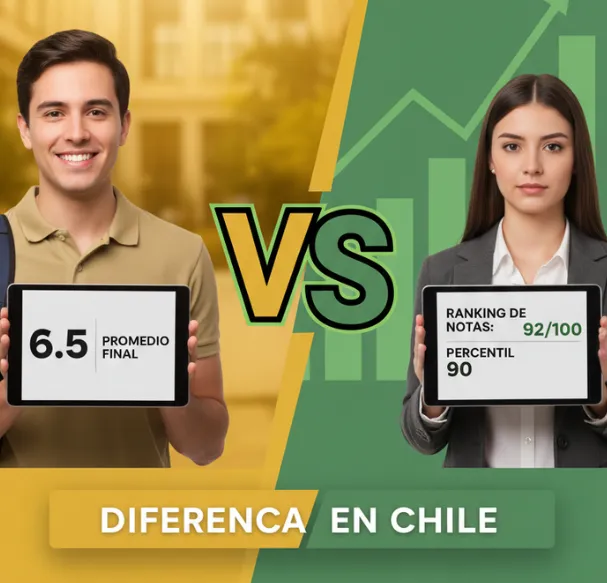 Diferencia en el significado Promedio final vs. ranking de notas