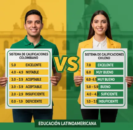 Diferencia en el significado e interpretación de las calificaciones Colombiano vs Chileno