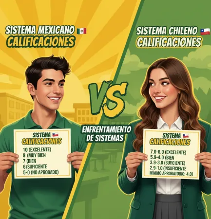 Diferencia en el significado e interpretación de las calificaciones mexicano vs chileno