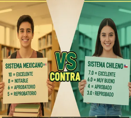 Diferencia en la estructura de la escala de calificación mexicano vs chileno