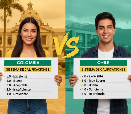 Diferencia en la estructura de la escala de calificaciones Colombiano vs Chileno
