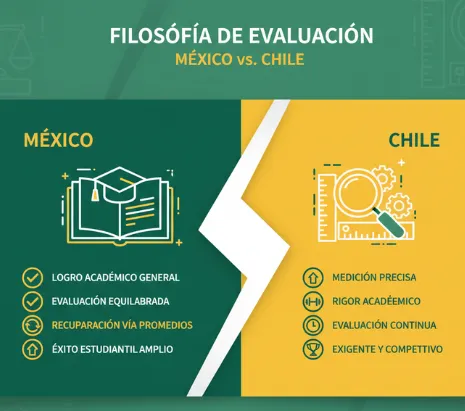 Diferencia en la filosofía de evaluación