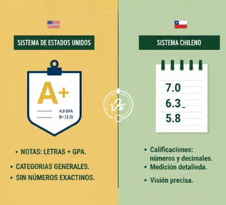 Diferencia en la representación de las calificaciones