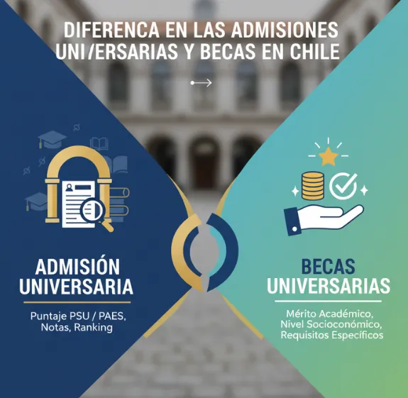 Diferencia en las admisiones universitarias y becas en Chile